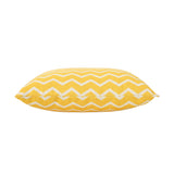 Yellow Lagoon Outdoor Water Resistant 18" Square Pillow, Orange Chevron Noble House