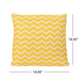 Yellow Lagoon Outdoor 18" Water Resistant Square Pillows, Orange Noble House