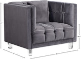 Mariel Acrylic / Velvet / Engineered Wood / Foam Contemporary Grey Velvet Chair - 40" W x 31" D x 31" H