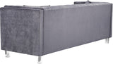 Mariel Acrylic / Velvet / Engineered Wood / Foam Contemporary Grey Velvet Loveseat - 63" W x 31" D x 31" H