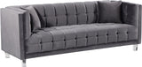 Mariel Acrylic / Velvet / Engineered Wood / Foam Contemporary Grey Velvet Sofa - 86.5" W x 31" D x 31" H