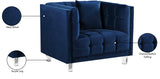 Mariel Acrylic / Velvet / Engineered Wood / Foam Contemporary Navy Velvet Chair - 40" W x 31" D x 31" H