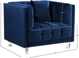 Mariel Acrylic / Velvet / Engineered Wood / Foam Contemporary Navy Velvet Chair - 40" W x 31" D x 31" H