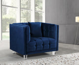 Mariel Acrylic / Velvet / Engineered Wood / Foam Contemporary Navy Velvet Chair - 40" W x 31" D x 31" H