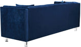 Mariel Acrylic / Velvet / Engineered Wood / Foam Contemporary Navy Velvet Loveseat - 63" W x 31" D x 31" H