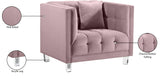 Mariel Acrylic / Velvet / Engineered Wood / Foam Contemporary Pink Velvet Chair - 40" W x 31" D x 31" H