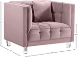 Mariel Acrylic / Velvet / Engineered Wood / Foam Contemporary Pink Velvet Chair - 40" W x 31" D x 31" H