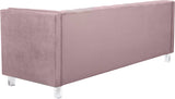 Mariel Acrylic / Velvet / Engineered Wood / Foam Contemporary Pink Velvet Loveseat - 63" W x 31" D x 31" H