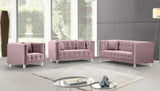 Mariel Acrylic / Velvet / Engineered Wood / Foam Contemporary Pink Velvet Loveseat - 63" W x 31" D x 31" H