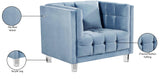 Mariel Acrylic / Velvet / Engineered Wood / Foam Contemporary Sky Blue Velvet Chair - 40" W x 31" D x 31" H