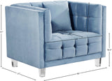 Mariel Acrylic / Velvet / Engineered Wood / Foam Contemporary Sky Blue Velvet Chair - 40" W x 31" D x 31" H