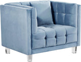 Mariel Acrylic / Velvet / Engineered Wood / Foam Contemporary Sky Blue Velvet Chair - 40" W x 31" D x 31" H