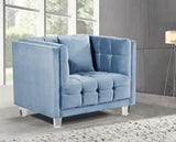 Mariel Acrylic / Velvet / Engineered Wood / Foam Contemporary Sky Blue Velvet Chair - 40" W x 31" D x 31" H