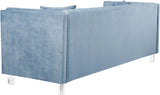 Mariel Acrylic / Velvet / Engineered Wood / Foam Contemporary Sky Blue Velvet Loveseat - 63" W x 31" D x 31" H