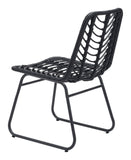 Zuo Modern Laporte Steel, Polyethylene Modern Commercial Grade Dining Chair Set - Set of 2 Black Steel, Polyethylene