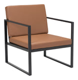 Zuo Modern Claremont 100% Polyurethane, Plywood, Steel Modern Commercial Grade Arm Chair Brown, Black 100% Polyurethane, Plywood, Steel