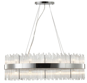 Bethel Chrome Chandelier in Metal & Glass