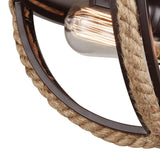 Natural Rope 13'' Wide 2-Light Flush Mount - Oil Rubbed Bronze