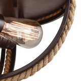 Natural Rope 13'' Wide 2-Light Flush Mount - Oil Rubbed Bronze