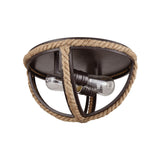 Natural Rope 13'' Wide 2-Light Flush Mount - Oil Rubbed Bronze