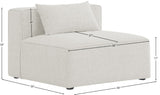 Cube Linen Textured Fabric / Engineered Wood / Foam Contemporary Cream Durable Linen Textured Armless - 36" W x 36" D x 26" H