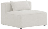 Cube Linen Textured Fabric Contemporary Armless