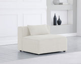 Cube Linen Textured Fabric / Engineered Wood / Foam Contemporary Cream Durable Linen Textured Armless - 36" W x 36" D x 26" H