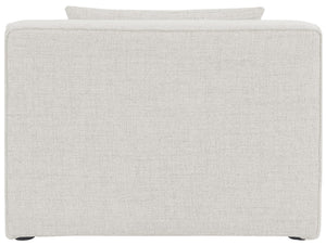 Cube Linen Textured Fabric / Engineered Wood / Foam Contemporary Cream Durable Linen Textured Armless - 36" W x 36" D x 26" H