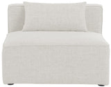 Cube Linen Textured Fabric / Engineered Wood / Foam Contemporary Cream Durable Linen Textured Armless - 36" W x 36" D x 26" H