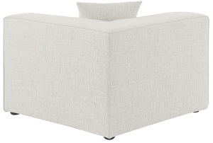 Cube Linen Textured Fabric / Engineered Wood / Foam Contemporary Cream Durable Linen Textured Corner - 36" W x 36" D x 26" H