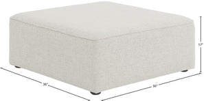Cube Linen Textured Fabric / Engineered Wood / Foam Contemporary Cream Durable Linen Textured Ottoman - 36" W x 36" D x 17" H