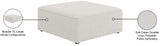 Cube Linen Textured Fabric / Engineered Wood / Foam Contemporary Cream Durable Linen Textured Ottoman - 36" W x 36" D x 17" H