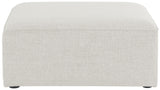 Cube Linen Textured Fabric / Engineered Wood / Foam Contemporary Cream Durable Linen Textured Ottoman - 36" W x 36" D x 17" H