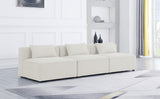 Cube Linen Textured Fabric / Engineered Wood / Foam Contemporary Cream Durable Linen Textured Modular Sofa - 108" W x 36" D x 26" H