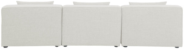Cube Linen Textured Fabric / Engineered Wood / Foam Contemporary Cream Durable Linen Textured Modular Sofa - 108" W x 36" D x 26" H