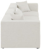 Cube Linen Textured Fabric / Engineered Wood / Foam Contemporary Cream Durable Linen Textured Modular Sofa - 108" W x 36" D x 26" H