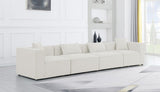 Cube Linen Textured Fabric / Engineered Wood / Foam Contemporary Cream Durable Linen Textured Modular Sofa - 144" W x 36" D x 26" H