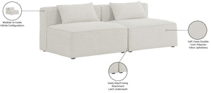 Cube Linen Textured Fabric / Engineered Wood / Foam Contemporary Cream Durable Linen Textured Modular Sofa - 72" W x 36" D x 26" H