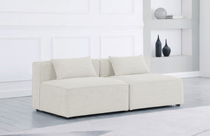 Cube Linen Textured Fabric / Engineered Wood / Foam Contemporary Cream Durable Linen Textured Modular Sofa - 72" W x 36" D x 26" H
