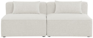 Cube Linen Textured Fabric / Engineered Wood / Foam Contemporary Cream Durable Linen Textured Modular Sofa - 72" W x 36" D x 26" H
