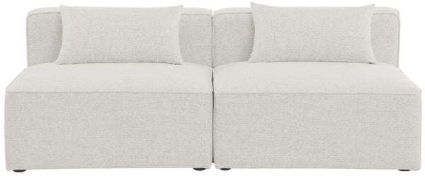 Cube Linen Textured Fabric / Engineered Wood / Foam Contemporary Cream Durable Linen Textured Modular Sofa - 72" W x 36" D x 26" H