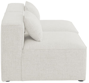 Cube Linen Textured Fabric / Engineered Wood / Foam Contemporary Cream Durable Linen Textured Modular Sofa - 72" W x 36" D x 26" H