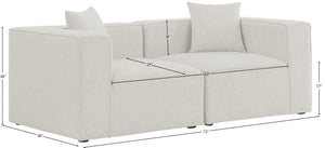 Cube Linen Textured Fabric / Engineered Wood / Foam Contemporary Cream Durable Linen Textured Modular Sofa - 72" W x 36" D x 26" H