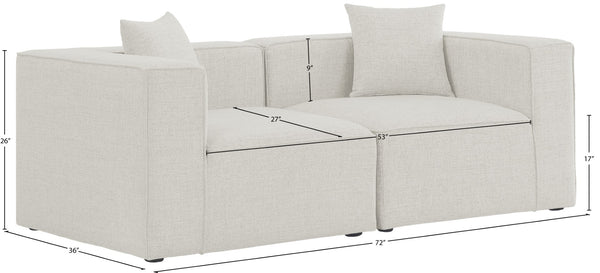 Cube Linen Textured Fabric / Engineered Wood / Foam Contemporary Cream Durable Linen Textured Modular Sofa - 72" W x 36" D x 26" H