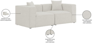 Cube Linen Textured Fabric / Engineered Wood / Foam Contemporary Cream Durable Linen Textured Modular Sofa - 72" W x 36" D x 26" H