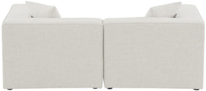 Cube Linen Textured Fabric / Engineered Wood / Foam Contemporary Cream Durable Linen Textured Modular Sofa - 72" W x 36" D x 26" H