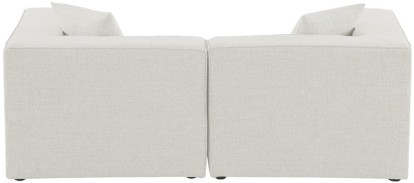 Cube Linen Textured Fabric / Engineered Wood / Foam Contemporary Cream Durable Linen Textured Modular Sofa - 72" W x 36" D x 26" H