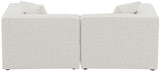 Cube Linen Textured Fabric / Engineered Wood / Foam Contemporary Cream Durable Linen Textured Modular Sofa - 72" W x 36" D x 26" H