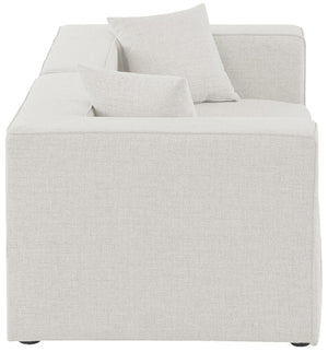 Cube Linen Textured Fabric / Engineered Wood / Foam Contemporary Cream Durable Linen Textured Modular Sofa - 72" W x 36" D x 26" H