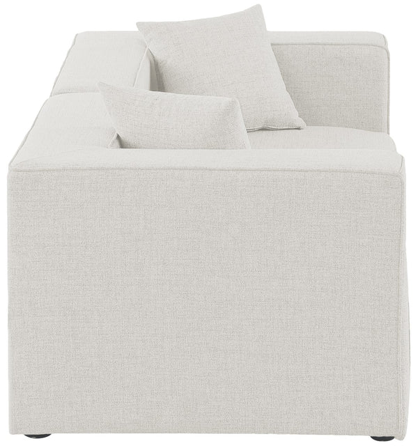 Cube Linen Textured Fabric / Engineered Wood / Foam Contemporary Cream Durable Linen Textured Modular Sofa - 72" W x 36" D x 26" H